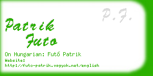 patrik futo business card